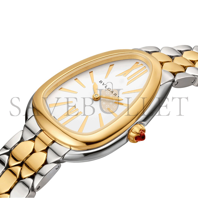 BVLGARI SERPENTI SEDUTTORI YELLOW GOLD & STEEL WHITE DIAL 33MM 103671